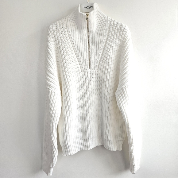 New Varley Natalia Half-Zip Long Sleeve Oversized White Pullover Sweater NWT Med - Picture 11 of 17